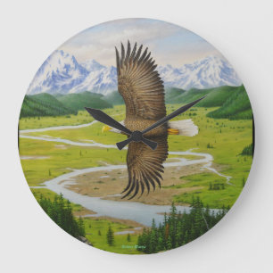 Horloge murale d'Eagle chauve