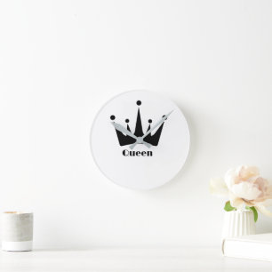 Horloge murale décorative à couronne noire inspiré