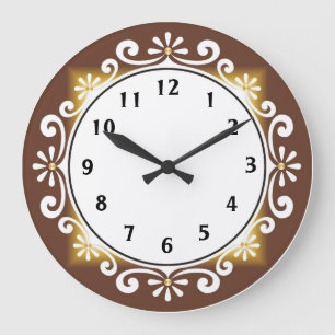 Horloge murale décorative : Brown cadre