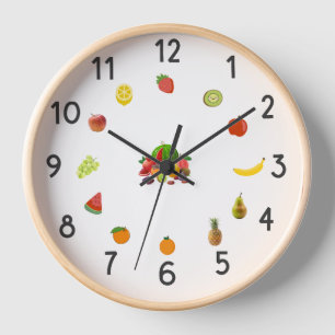 « Horloge murale décorative de cuisine aux fruits