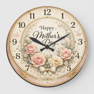Horloge murale décorative florale pour la fête des