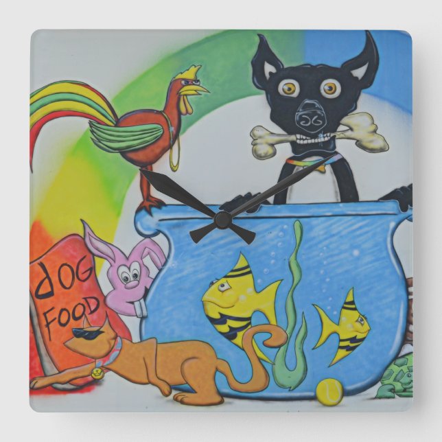 Horloge murale des animaux Abstraits (Recto)