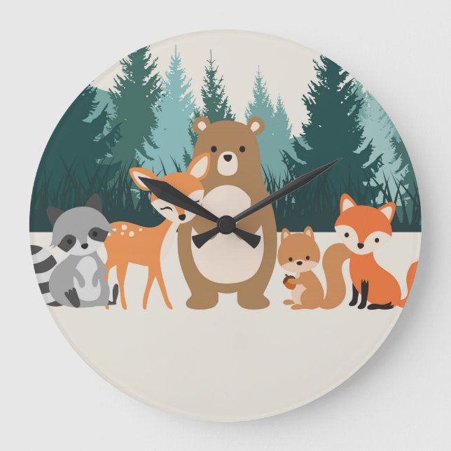 Horloge murale des animaux de bois (Recto)