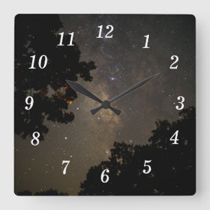 Horloge murale des arbres de voie lactée