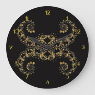Horloge murale des boucles fractées jaunes