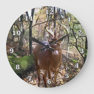 Horloge murale des cerfs de bois