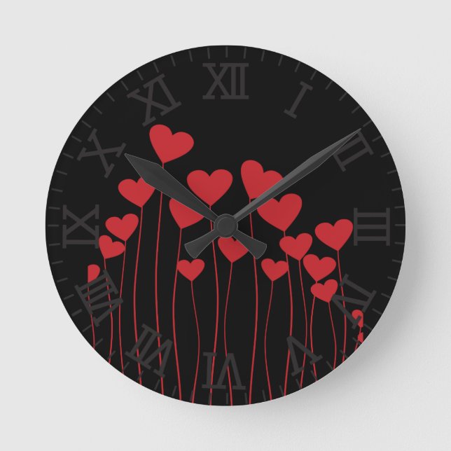Horloge murale des coeurs Valentine/amour (Recto)