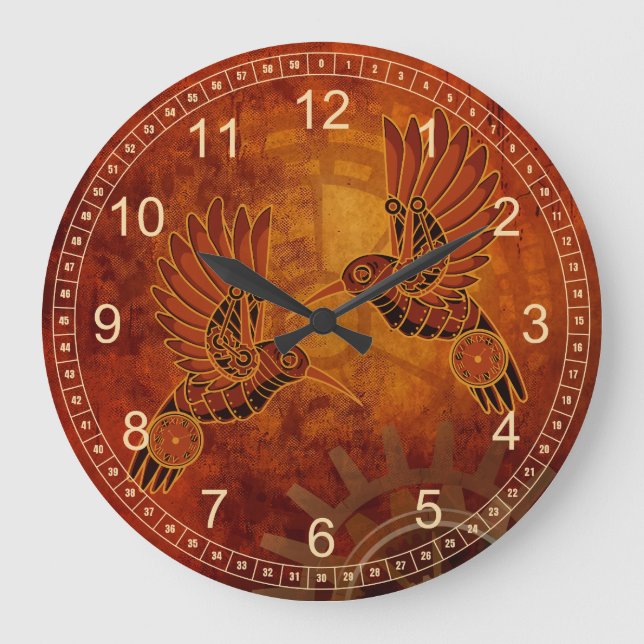 Horloge murale des colibris de rouille (Recto)