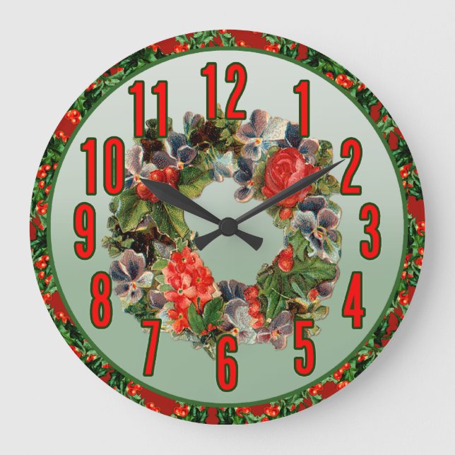 Horloge murale des couronnes de Noël (Recto)