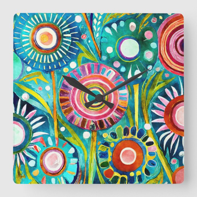 Horloge murale des Dandelions funky (Recto)