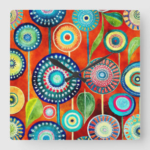 Horloge murale des Dandelions funky