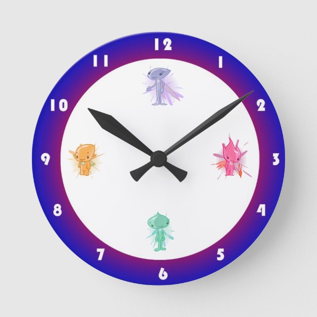 Horloge murale des fées élémentaires (Recto)
