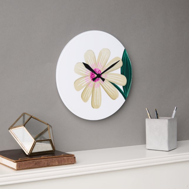 Horloge murale des fleurs botaniques côtières (Bureau)