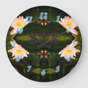 Horloge murale des fleurs de lotus blanches