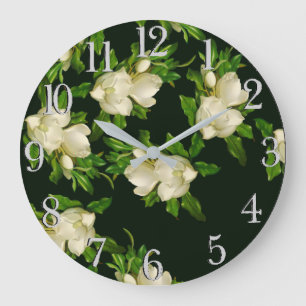 Horloge murale des fleurs de Magnolia de Heade