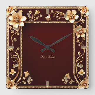 Horloge murale des fleurs dorées de Bourgogne