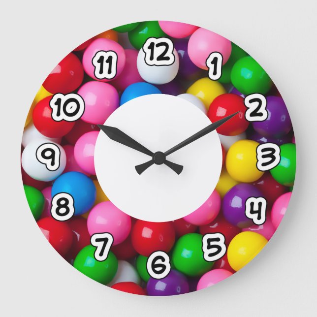 Horloge murale des gumballs colorés (Recto)
