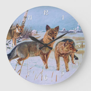 Horloge murale des loups