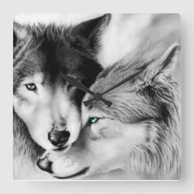 Horloge murale des loups amoureux (Recto)
