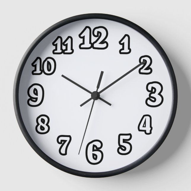 Horloge murale des nombres en arrière - Optique un (Recto)