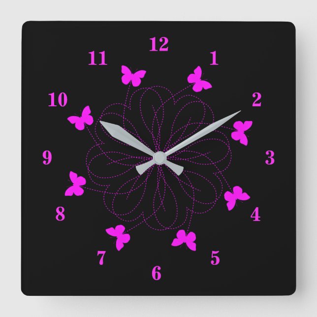 Horloge murale des papillons volants - Choisir les (Recto)