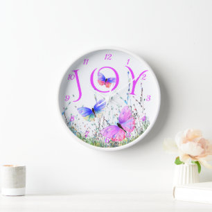 Horloge murale des papillons volants - Spring Joy