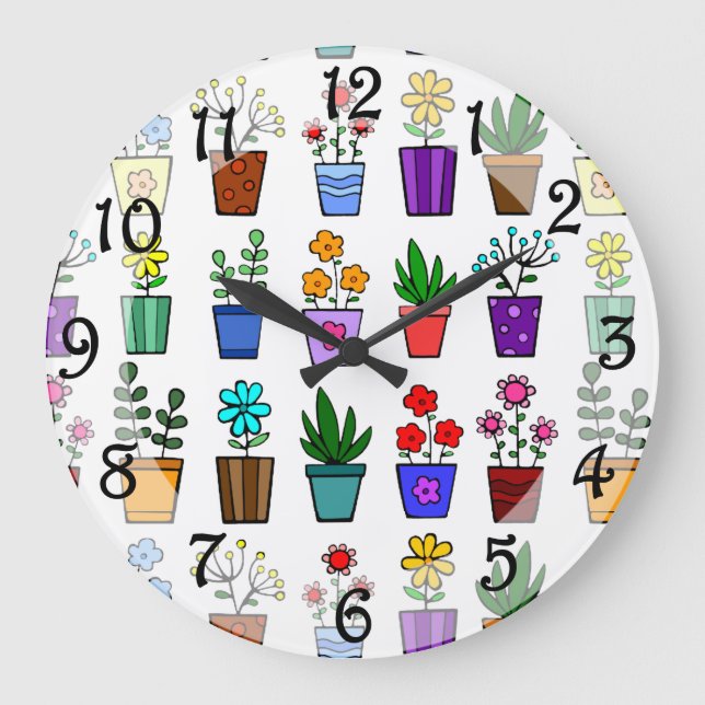 Horloge murale des pots de fleurs (Recto)