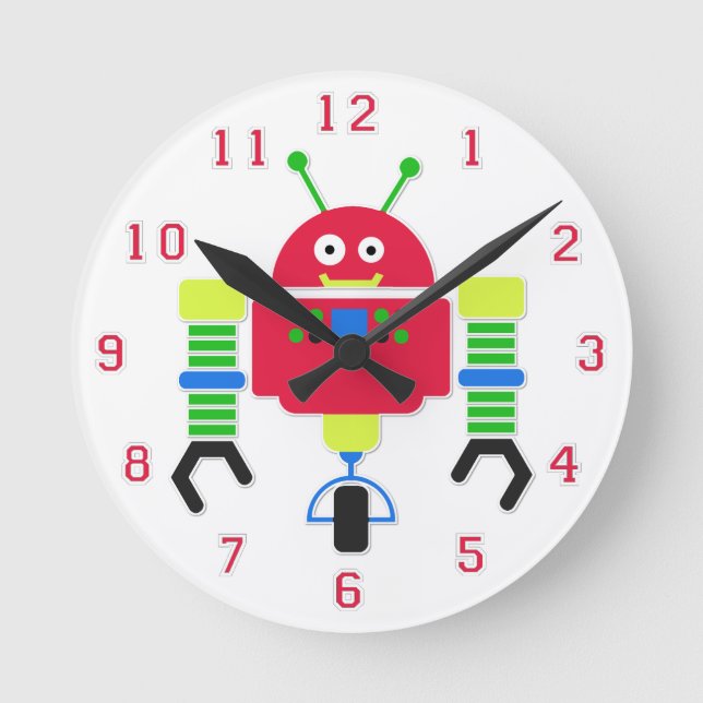 Horloge murale des robots colorés (Recto)