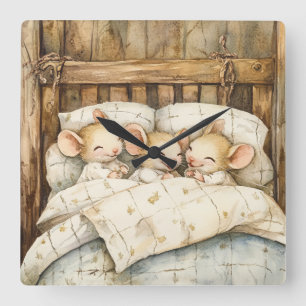 Horloge murale des souris au moment du coucher