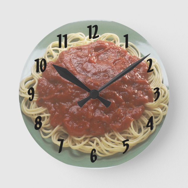 Horloge murale des spaghettis et de la sauce tomat (Recto)
