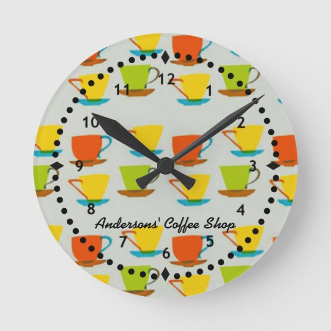 Horloge murale des tasses à café rétro (Recto)