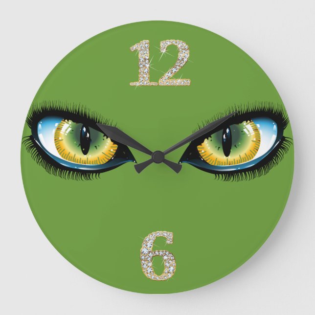 Horloge murale des yeux de chat (Recto)