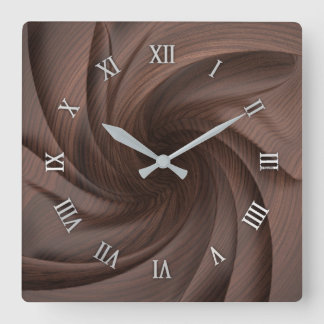 Horloge murale design en bois foncé