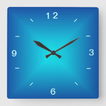 Horloge murale design illuminé bleu aqua > Horloge