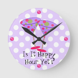 Horloge murale d'heure heureuse en verre de