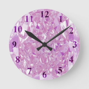 Horloge murale diamants roses moyenne
