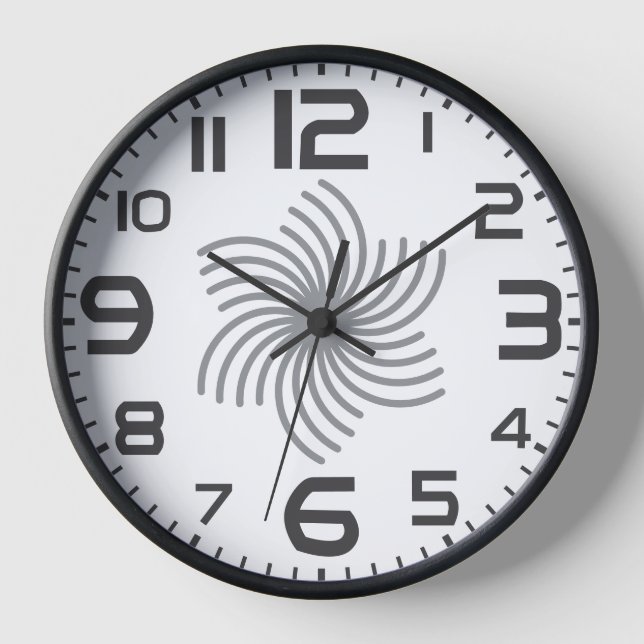 Horloge murale d'illusion optique moderne - Noir & (Recto)