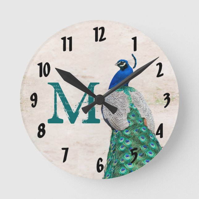 Horloge murale d'initiale de monogramme de plume (Recto)