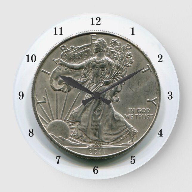 Horloge murale dollaire en argent Lady Liberty (Recto)