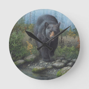 Horloge murale d'ours noir