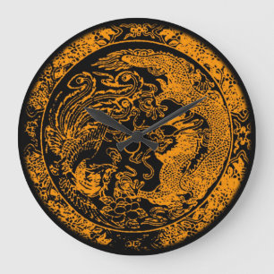 Horloge murale Dragon et Phoenix