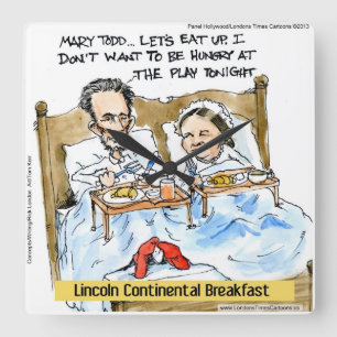 Horloge murale drôle d'Abe Lincoln avec Mary Todd