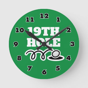Horloge murale drôle de club de golf du 19ème trou