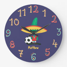 Horloge murale drôle de football mexicain pour gar