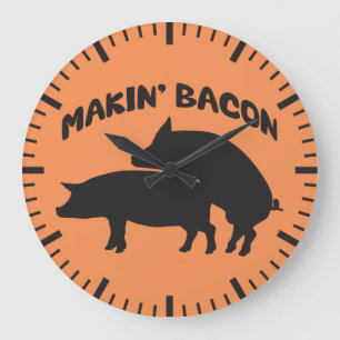 Horloge murale drôle de lard de nouveauté