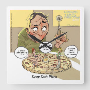 Horloge murale drôle de philosophie pour pizza Dee