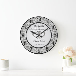 Horloge murale du 25e anniversaire du Mariage
