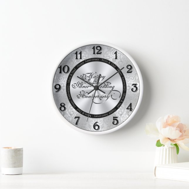 Horloge murale du 25e anniversaire du Mariage (Maison)
