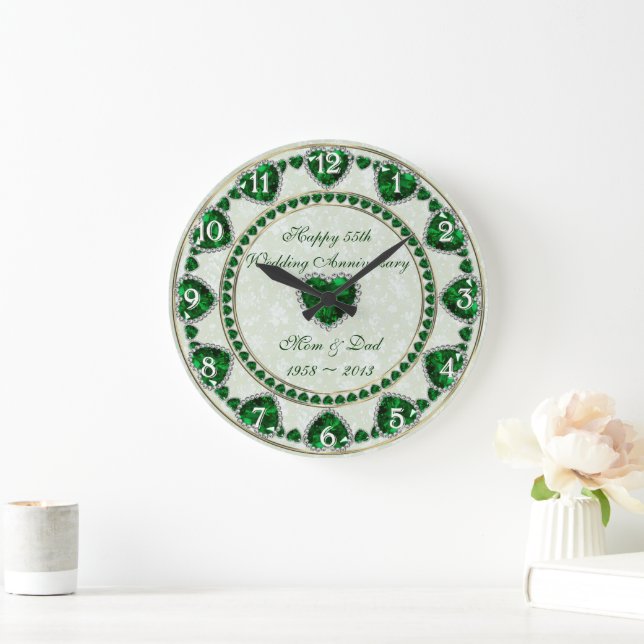 Horloge murale du 55e anniversaire du Mariage Dama (Maison)