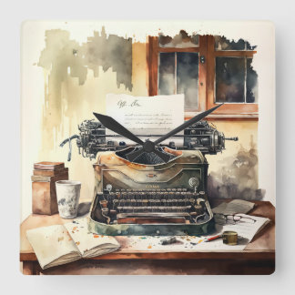 Horloge murale du bureau de la machine à écrire vi